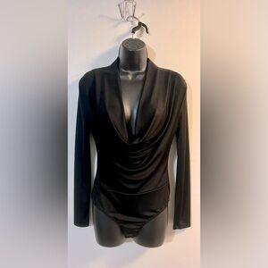 21 saints black cowl neck bodysuit